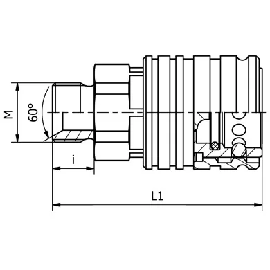 Rychlospojka ISO 12,5 zásuvka M18x1,5, Rychlospojky ISO 12,5 na hadici zásuvky