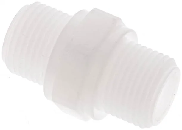 DN 3838 PP, Dvojitá vsuvka s válcovým závitem - polypropylen a PVDF, PN 10
