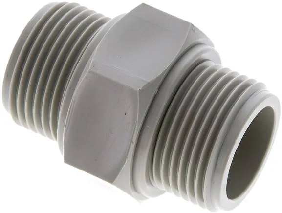 DN 1010 PP, Dvojitá vsuvka s válcovým závitem - polypropylen a PVDF, PN 10