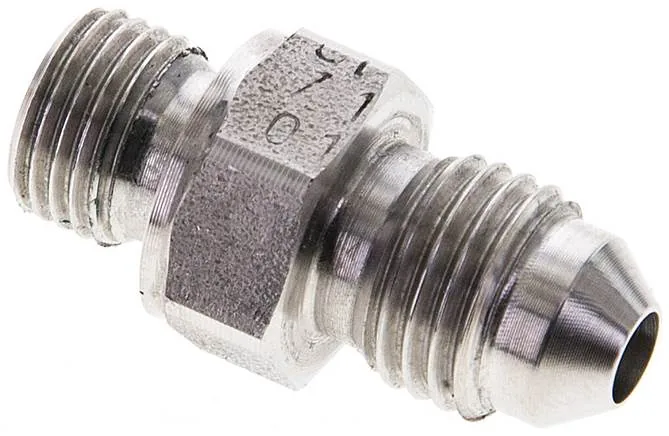 DN M10-7/16 ES, Dvojitá vsuvka s metrickým závitem G/závitem JIC (vnější), do 310 bar