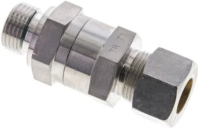 RHV 15 LR NC, Hydraulický zpětný ventil 15 L (M22x1,5)-G 1/2", Upínací kroužek 1.4571 (NC)