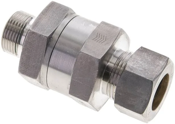 RHV 22 LR NC, Hydraulický zpětný ventil 22 L (M30x2)-G 3/4", Upínací kroužek 1.4571 (NC)