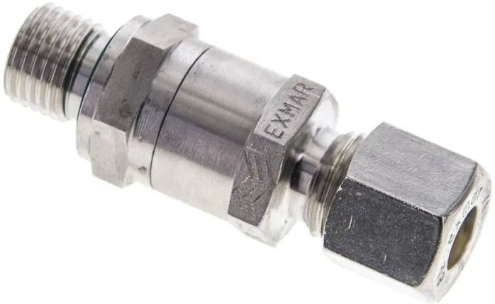 RHV 8 LR NC, Hydraulický zpětný ventil 8 L (M14x1,5)-G 1/4", Upínací kroužek 1.4571 (NC)