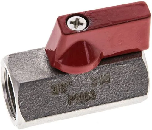 KH 38 MK ES E, Kulový kohout z nerezové oceli miniaturní G 3/8" vnitřní závit, PN 63