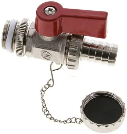 KH 12 KFE, Kulový kohout KFE G 1/2" s nátrubkem, mosaz poniklovaná