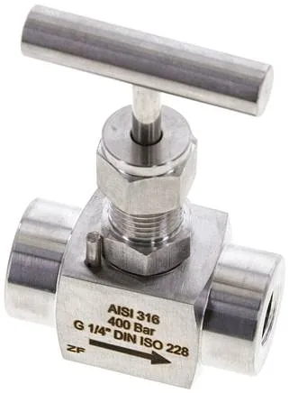 NADEL 14 ES E, Jehlový uzavírací ventil, nerezová ocel, G 1/4", PN 400 (ECO)