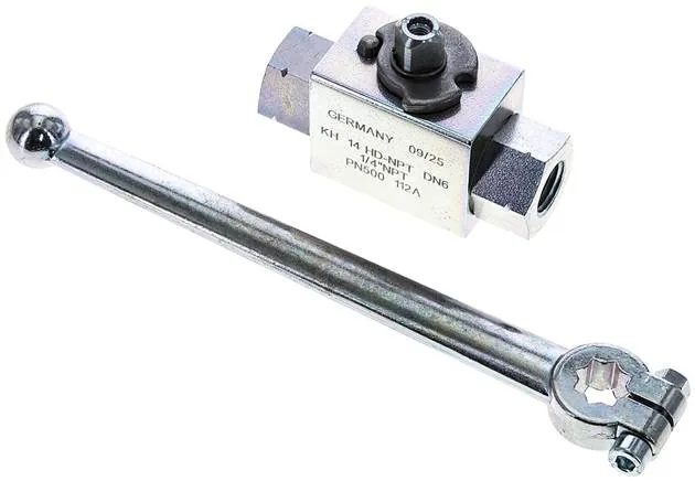 KH 14 HD-NPT, Vysokotlaký kulový kohout, ocel, NPT 1/4", 0 až 500 bar