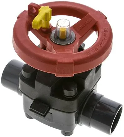 PVCMVHKS 50 EPDM, Membránový ventil PVC (ruční) PVC / EPDM, 50 mm Hrdlo k vlepení