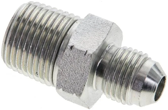DN 38 NPT-1/2, Dvojitá vsuvka se závitem NPT/závitem JIC (vnější), do 310 barr
