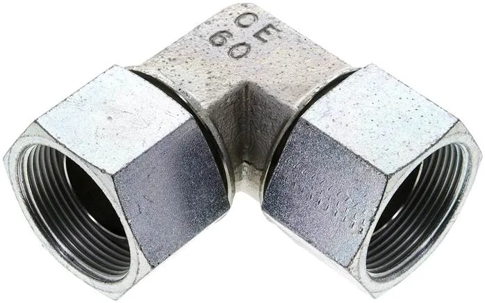 WV 112, Úhlové šroubení 90° se závitem G (60° univerzální těsnicí kužel, vnitřní), do 575 bar