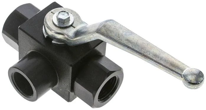 KH 3/12 T HD-D3, Vysokotlaký 3cestný kulový kohout, Otvor T, G 1/2", 0 až 350 bar