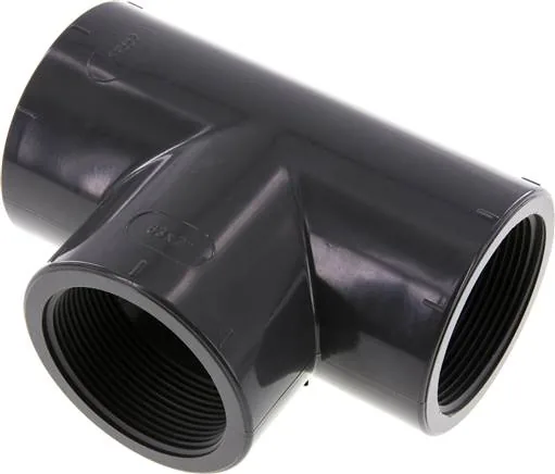 T 20 PVC, T-kusy s vnitřním závitem – PVC-U (pouze pro plastové závity), PN 16