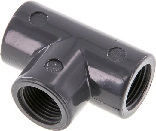 T 38 PVC, T-kusy s vnitřním závitem – PVC-U (pouze pro plastové závity), PN 16