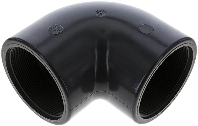 W 30 PVC, Úhel 90° s vnitřním závitem - PVC-U (pouze pro plastové závity), PN 16
