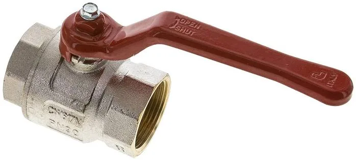 KH 114 B, Mosazný kulový kohout, krátký, G 1-1/4", -0,9 až 30 bar, plný průchod