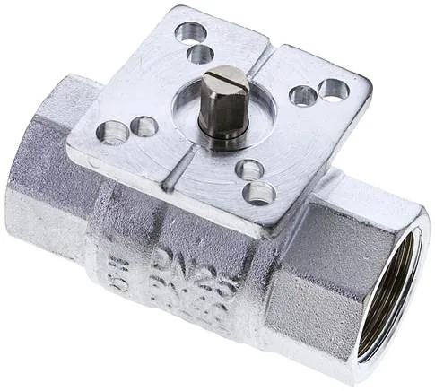 KH 10 F MS B, Mosazný kulový kohout, přímá/montážní příruba, G 1", -0,9 až 40 bar