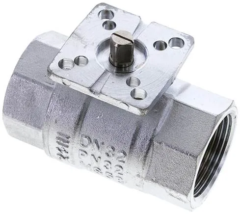 KH 114 F MS B, Mosazný kulový kohout, přímá/montážní příruba, G 1-1/4", -0,9 až 32 bar