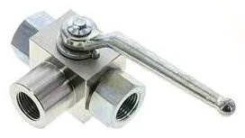 KH 3/12 L HD-GK, Vysokotlaký 3cestný kulový kohout, Otvor L, G 1/2", 0 až 500 bar