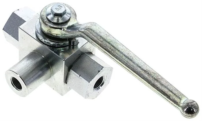 KH 3/18 T HD-GK, Vysokotlaký 3cestný kulový kohout, Otvor T, G 1/8", 0 až 500 bar