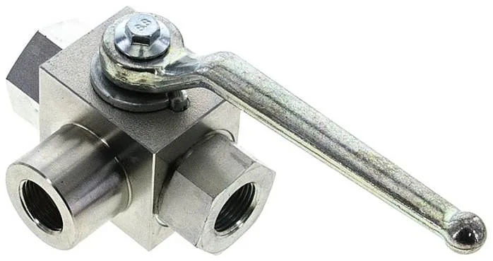 KH 3/38 T HD-GK, Vysokotlaký 3cestný kulový kohout, Otvor T, G 3/8", 0 až 500 bar
