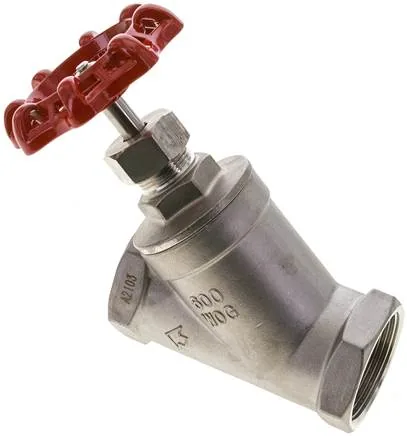 MUA 112 SS ES, Uzavírací ventil se zkoseným sedlem, G 1-1/2", PN 40, nerezová ocel