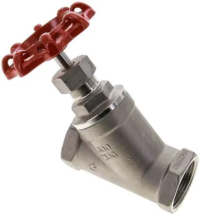 MUA 114 SS ES, Uzavírací ventil se zkoseným sedlem, G 1-1/4", PN 40, nerezová ocel