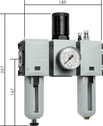 CL 3823-2 F, Jednotky údržby vzduchu 3dílné – konstrukční řada Futura 2, 3500 l/min