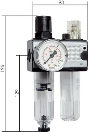 CL 14-6 M, Jednotky údržby vzduchu 2dílné – konstrukční řada Multifix 1, 1200 l/min*****