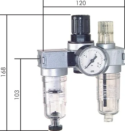 CL 0143-3 AMNC, Jednotky údržby vzduchu 3dílné – konstrukční řada Multifix 0, 750 l/min*****