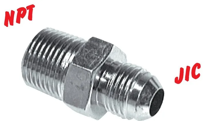 DN 114 NPT-15/8 ES, Dvojitá vsuvka se závitem NPT/závitem JIC (vnější), do 310 barr