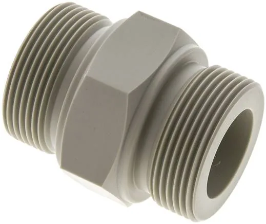 DN 112112 PP, Dvojitá vsuvka s válcovým závitem - polypropylen a PVDF, PN 10