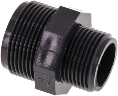 DN 11410 PVC, Dvojitá spojka s válcovým závitem - PVC-U (pouze pro plastové závity), PN 16