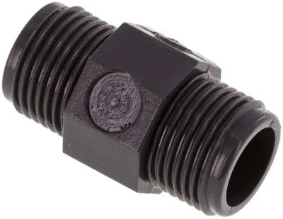 DN 3838 PVC, Dvojitá spojka s válcovým závitem - PVC-U (pouze pro plastové závity), PN 16
