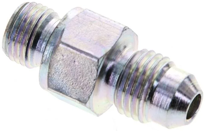 DN M10-7/16, Dvojitá vsuvka s metrickým závitem G/závitem JIC (vnější), do 310 bar