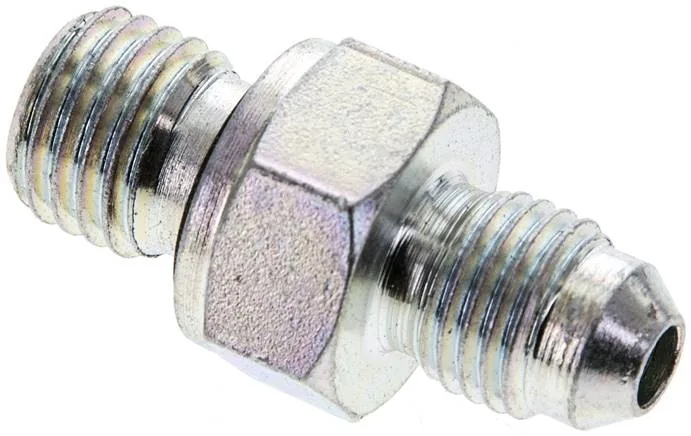 DN M12-7/16, Dvojitá vsuvka s metrickým závitem G/závitem JIC (vnější), do 310 bar