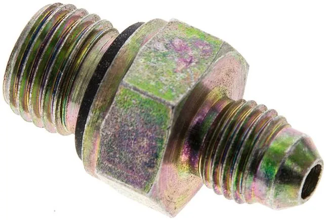 DN M14-7/16, Dvojitá vsuvka s metrickým závitem/závitem JIC (vnější), do 310 bar