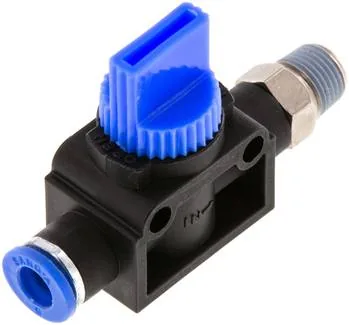 IQSHA 3186, 3/2cestný uzavírací ventil R 1/8" 6 mm, Strana závitu pro odvzdušnění