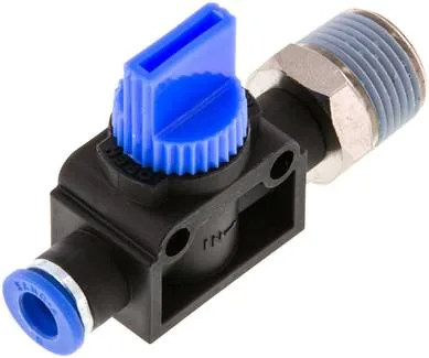 IQSHA 3386, 3/2cestný uzavírací ventil R 3/8" 6 mm, Strana závitu pro odvzdušnění