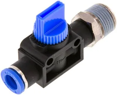 IQSHA 3388, 3/2cestný uzavírací ventil R 3/8" 8 mm, Strana závitu pro odvzdušnění