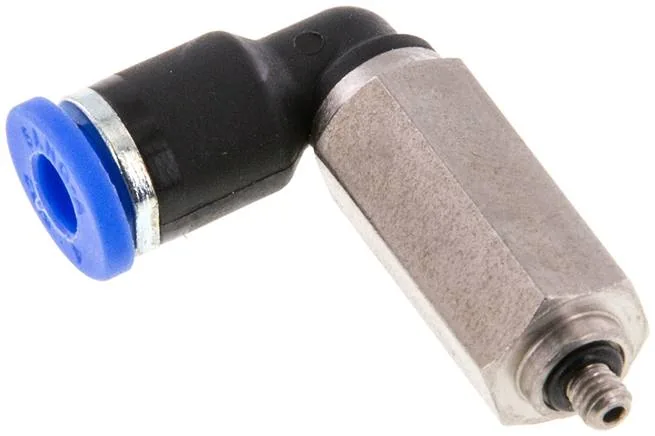 IQSLL M34, Úhlová nástrčná spojka, dlouhá M 3-4 mm, IQS standard