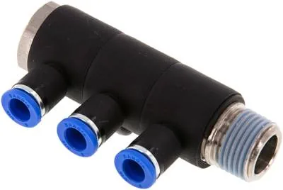 IQSLV3 128, Nástrčný vícenásobný rozdělovač, 3násobný R 1/2"-8 mm, IQS standard