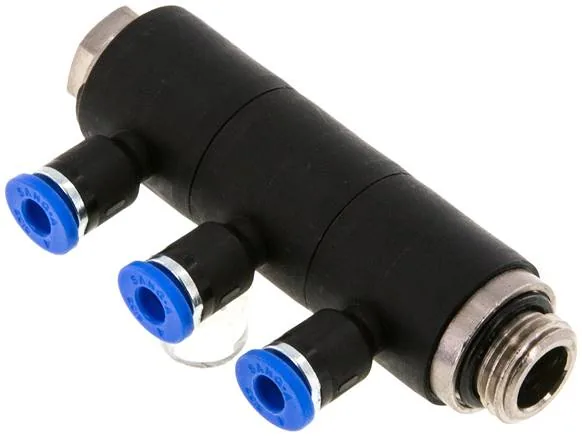 IQSLV3 144 G, Nástrčný vícenásobný rozdělovač, 3násobný G 1/4"-4 mm, IQS standard