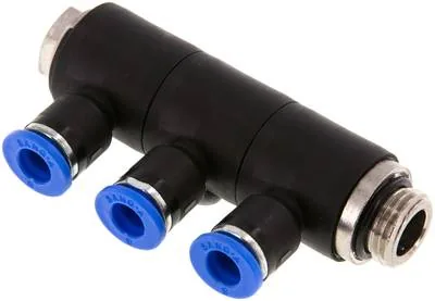 IQSLV3 146 G, Nástrčný vícenásobný rozdělovač, 3násobný G 1/4"-6 mm, IQS standard