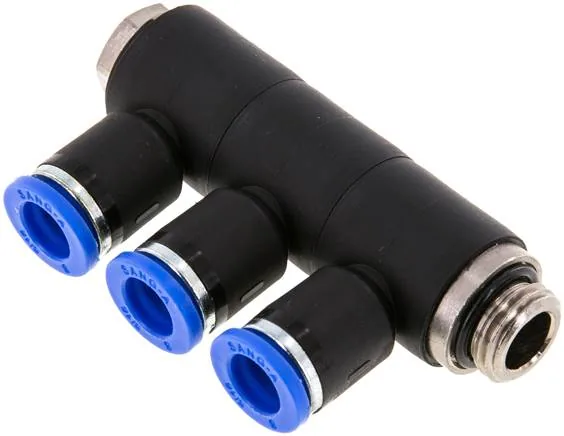 IQSLV3 148 G, Nástrčný vícenásobný rozdělovač, 3násobný G 1/4"-8 mm, IQS standard