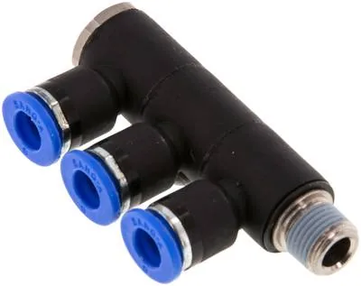 IQSLV3 186, Nástrčný vícenásobný rozdělovač, 3násobný R 1/8"-6 mm, IQS standard