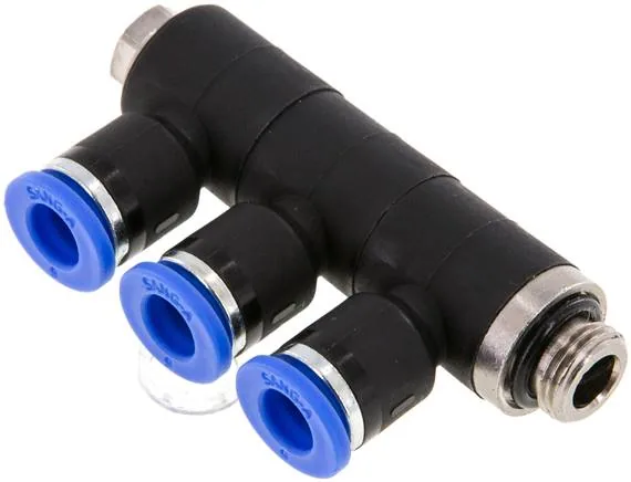 IQSLV3 186 G, Nástrčný vícenásobný rozdělovač, 3násobný G 1/8"-6 mm, IQS standard