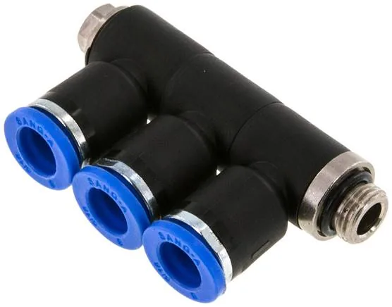 IQSLV3 188 G, Nástrčný vícenásobný rozdělovač, 3násobný G 1/8"-8 mm, IQS standard