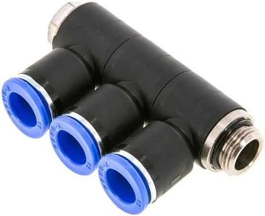 IQSLV3 3812 G, Nástrčný vícenásobný rozdělovač, 3násobný G 3/8"-12 mm, IQS standard