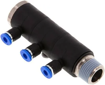 IQSLV3 384, Nástrčný vícenásobný rozdělovač, 3násobný R 3/8"-4 mm, IQS standard