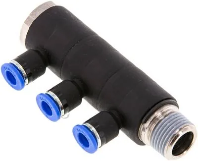 IQSLV3 386, Nástrčný vícenásobný rozdělovač, 3násobný R 3/8"-6 mm, IQS standard